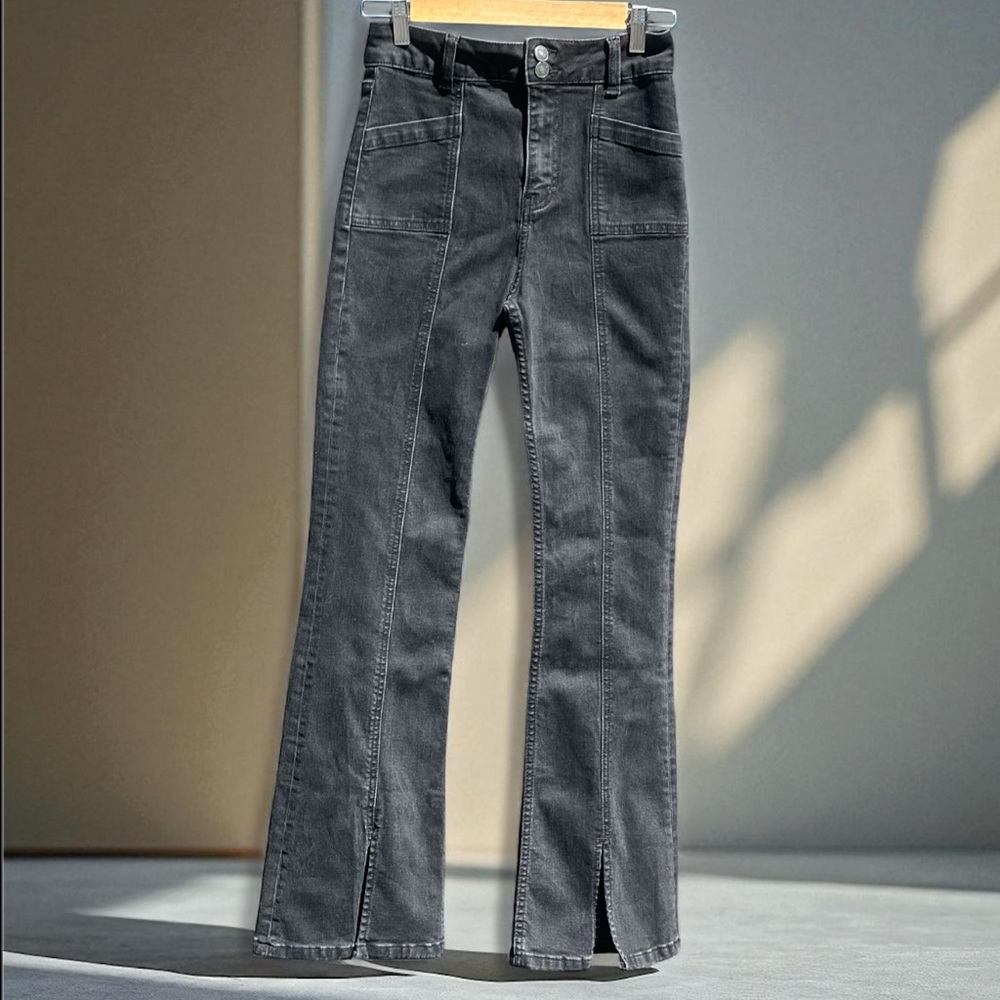 MOTEL Rocks Seam Split Jeans In Black Wash - Picture 2 of 14